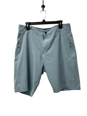 Men's Flat Front Shorts in Dusty Blue - Casual & Polished